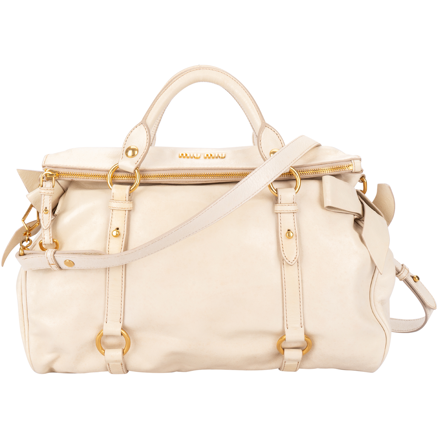 Miu Miu Vitello Lux Leather City Handbag