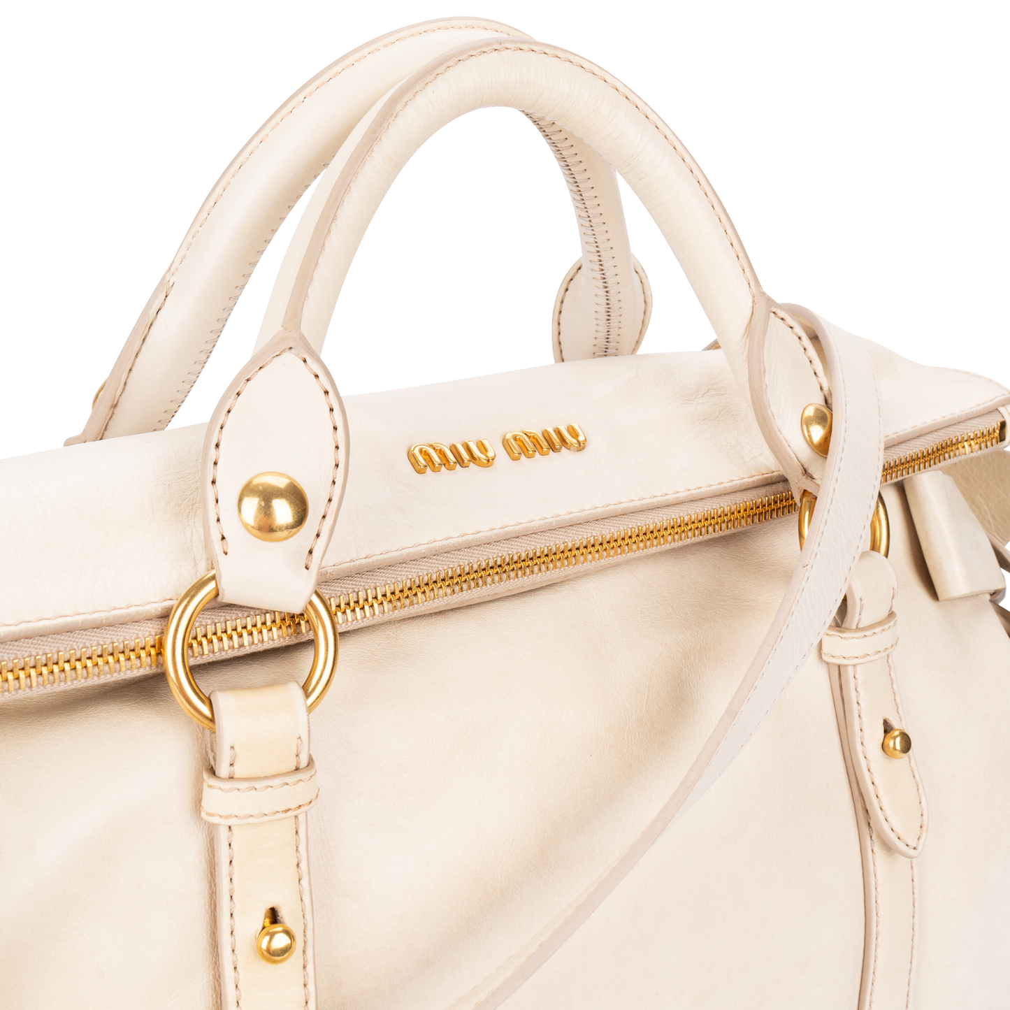 Miu Miu Vitello Lux Leather City Handbag