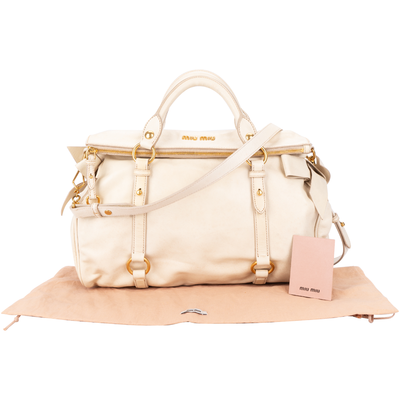Miu Miu Vitello Lux Leather City Handbag