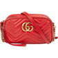 Gucci Red Leather Marmont GG Crossbody Bag