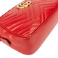 Gucci Red Leather Marmont GG Crossbody Bag
