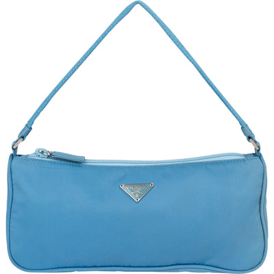 Prada Blue Nylon Triangle Handbag