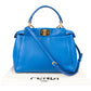 Fendi Peekaboo aus blauem Leder – Ansicht 2