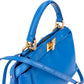 Fendi Peekaboo aus blauem Leder – Ansicht 3