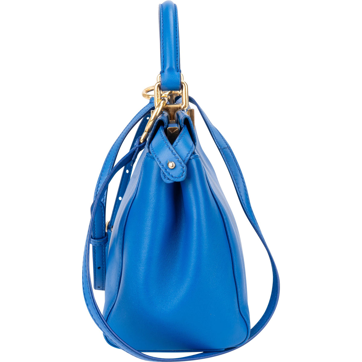 Fendi Peekaboo aus blauem Leder – Ansicht 4
