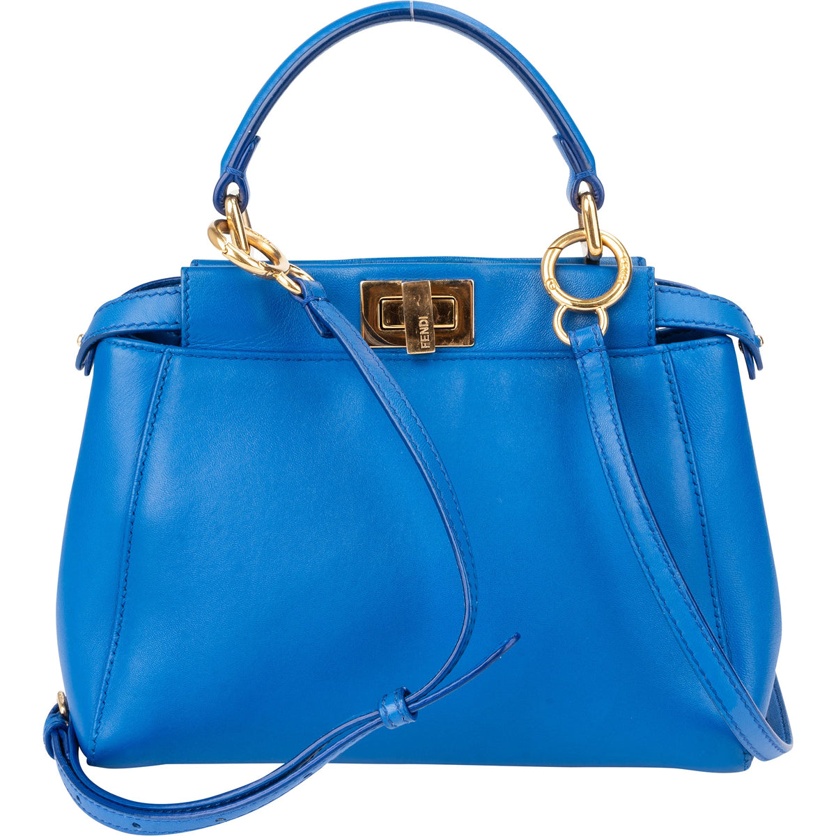 Fendi Peekaboo aus blauem Leder – Ansicht 5