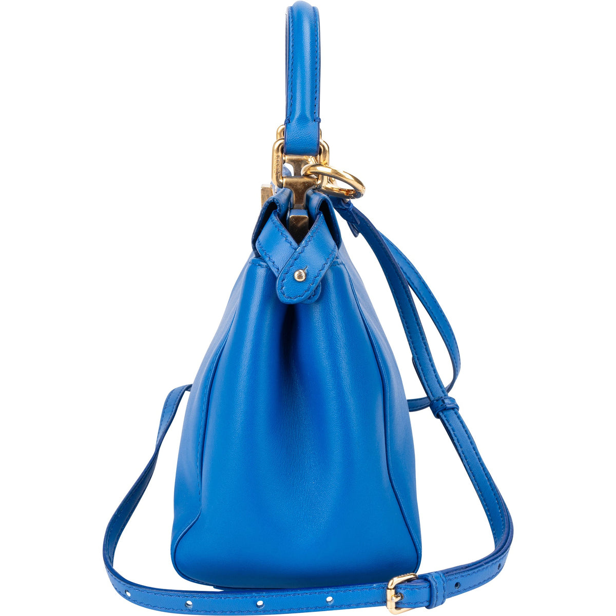 Fendi Peekaboo aus blauem Leder – Ansicht 6