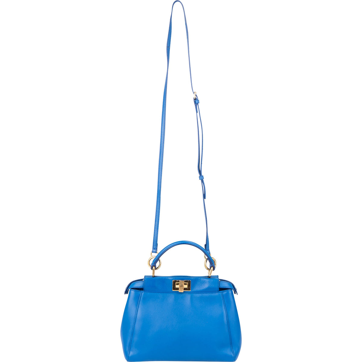 Fendi Peekaboo aus blauem Leder – Ansicht 7