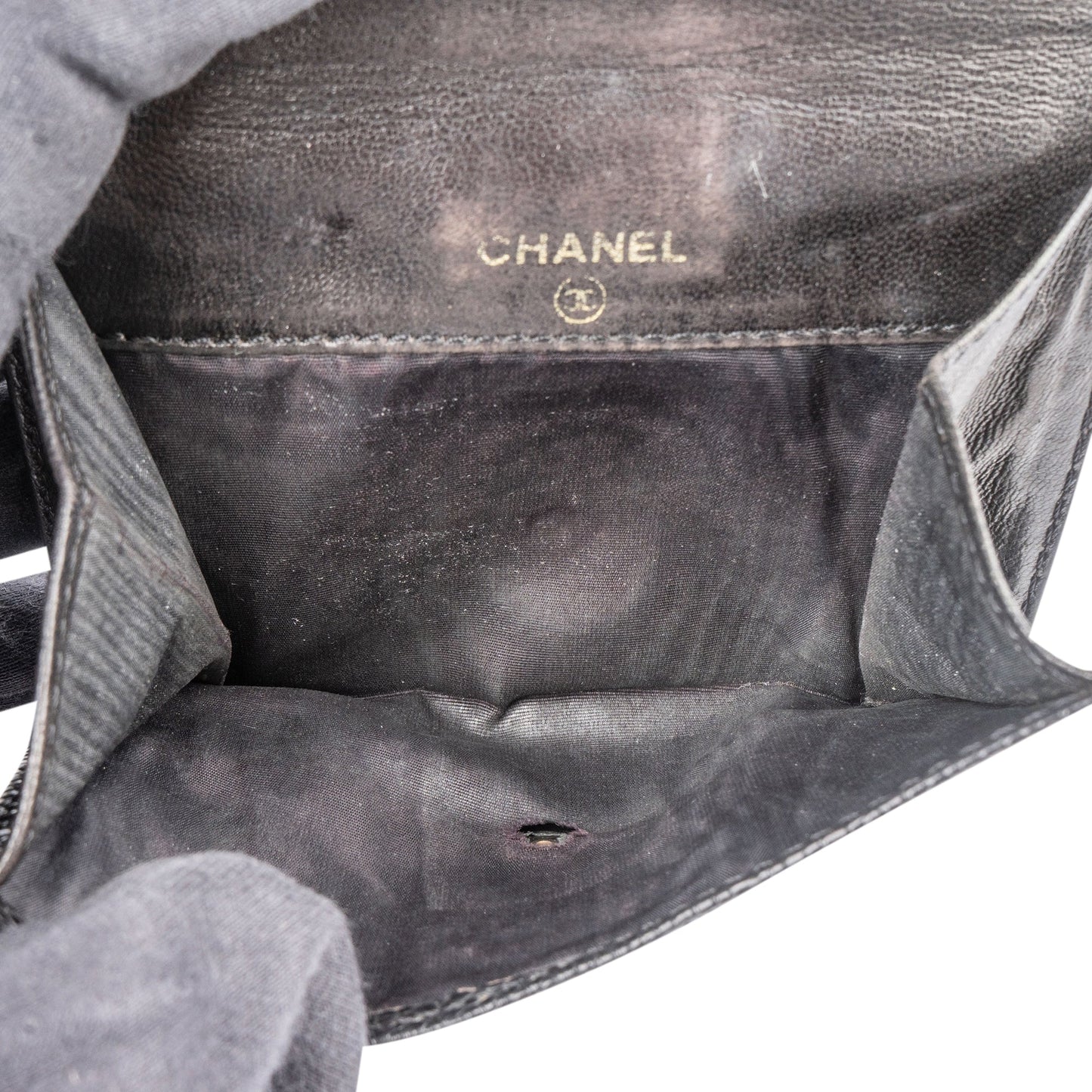 Chanel Noir Caviar Leather CC Wallet