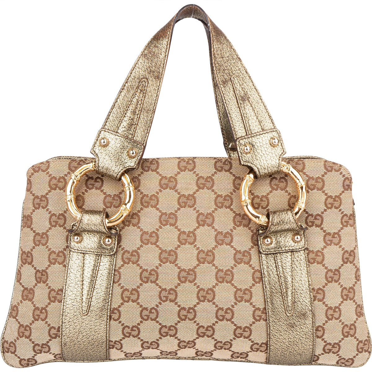 Gucci Golden Bamboo aus GG Canvas – Vorderansicht