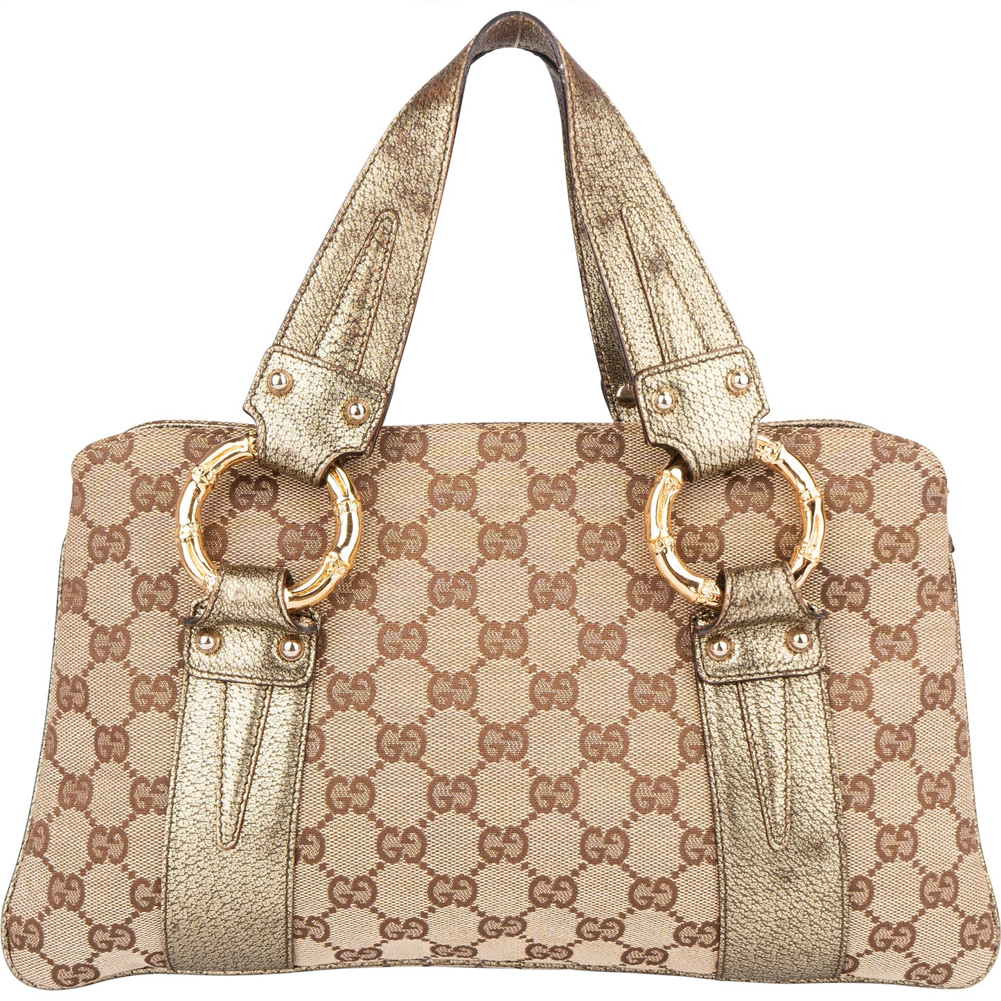 Gucci GG Monogram Golden Bamboo Handbag