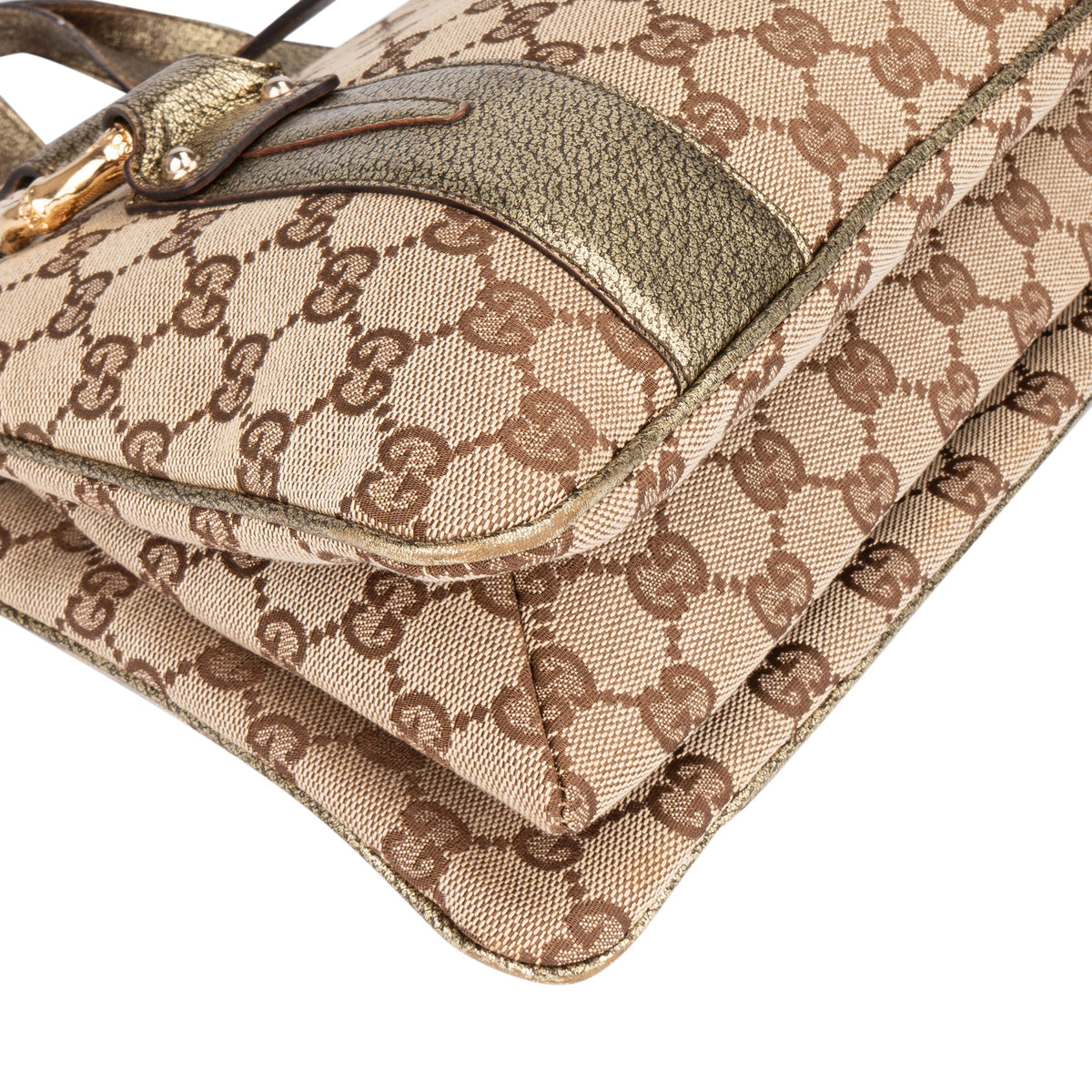 Gucci GG Monogram Golden Bamboo Handbag