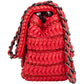 Chanel Red Seoul Crochet Antique Mini Single Flap Crossbody Bag