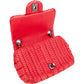 Chanel Red Seoul Crochet Antique Mini Single Flap Crossbody Bag