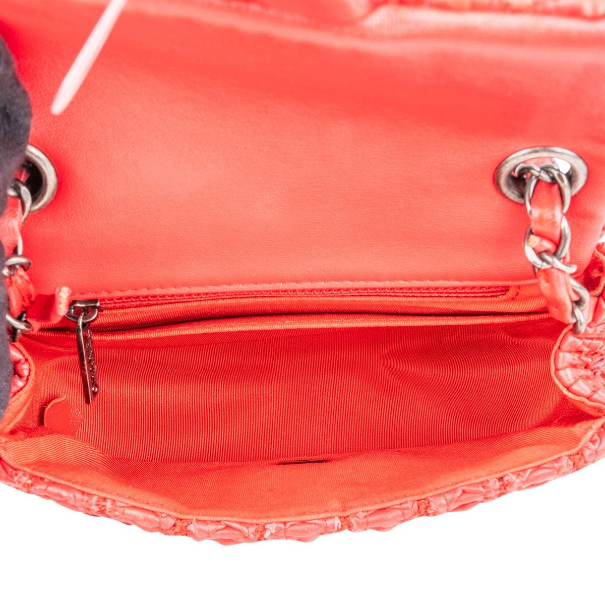 Chanel Red Seoul Crochet Antique Mini Single Flap Crossbody Bag