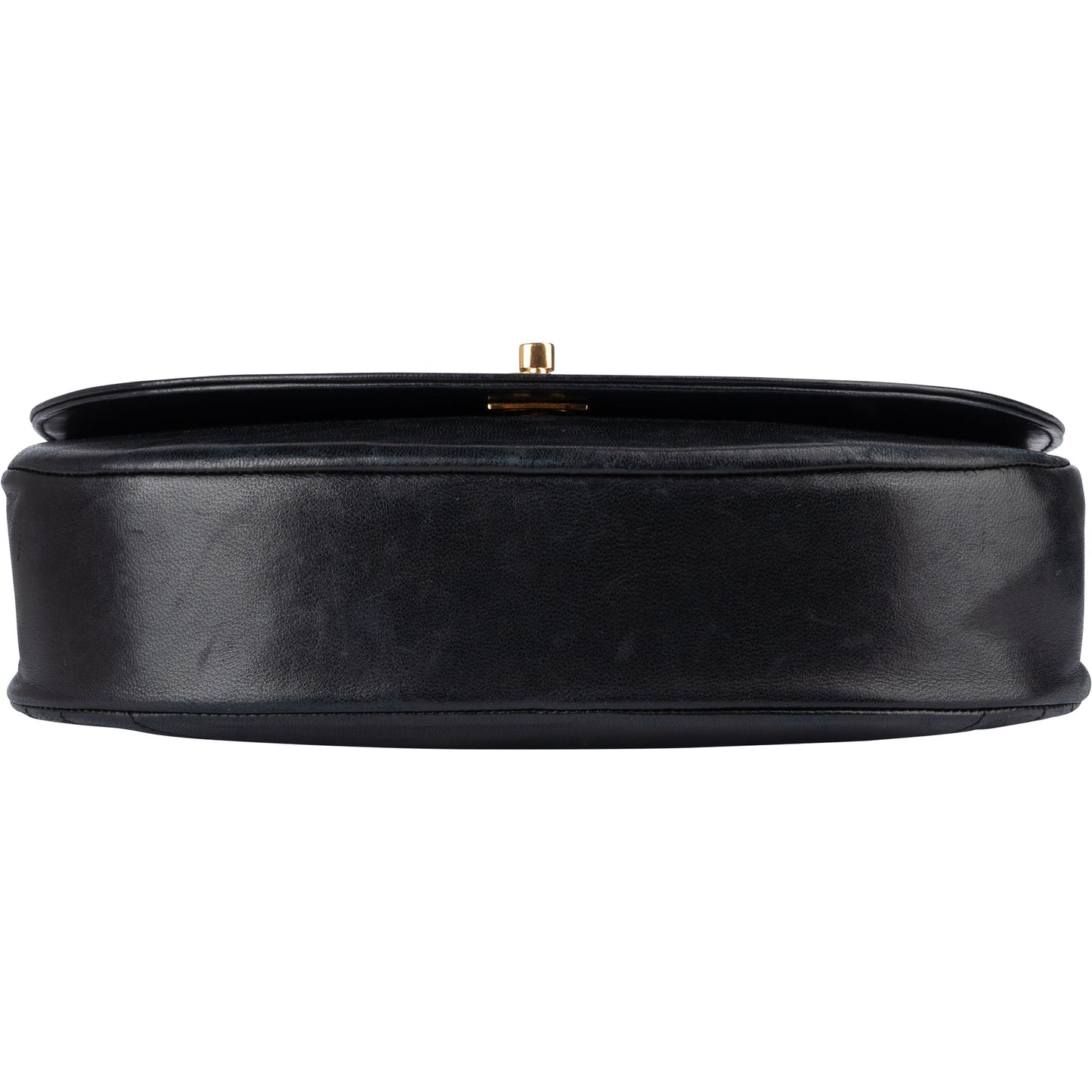 Chanel Stitching Lambskin 24K Gold Halfmoon Single Flap Shoulder Bag