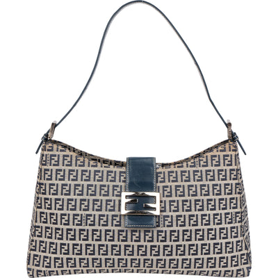 Fendi FF Monogram Baguette Buckle Shoulder Bag