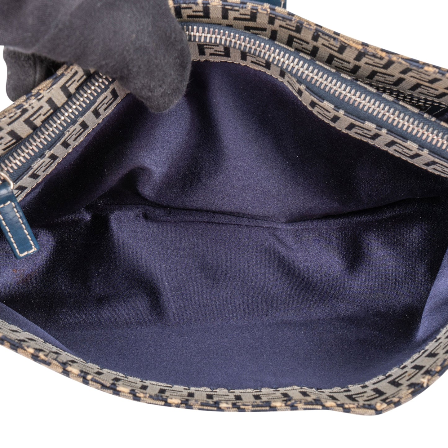 Fendi FF Monogram Baguette Buckle Shoulder Bag