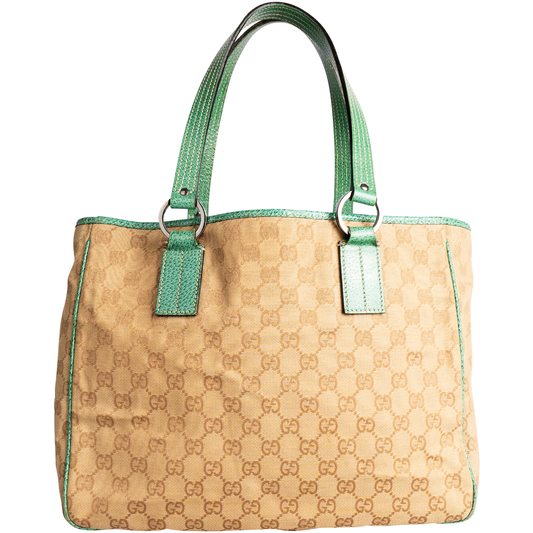 Gucci Monoggram Medium Turquoise Tote Bag