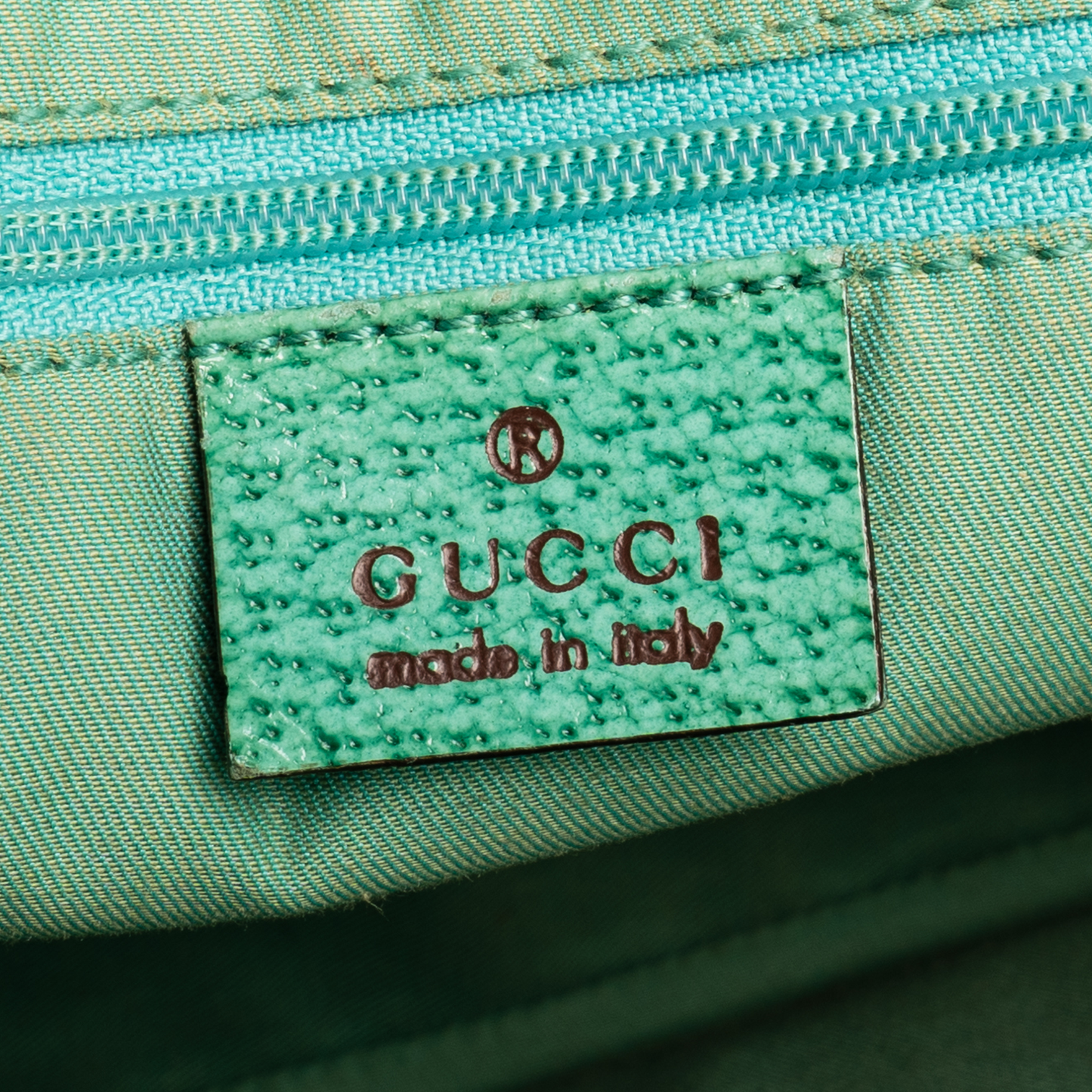 Gucci Monoggram Medium Turquoise Tote Bag