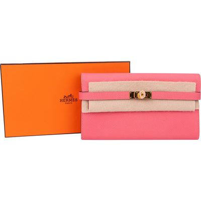 Hermès Pink Epsom Leather Kelly Wallet