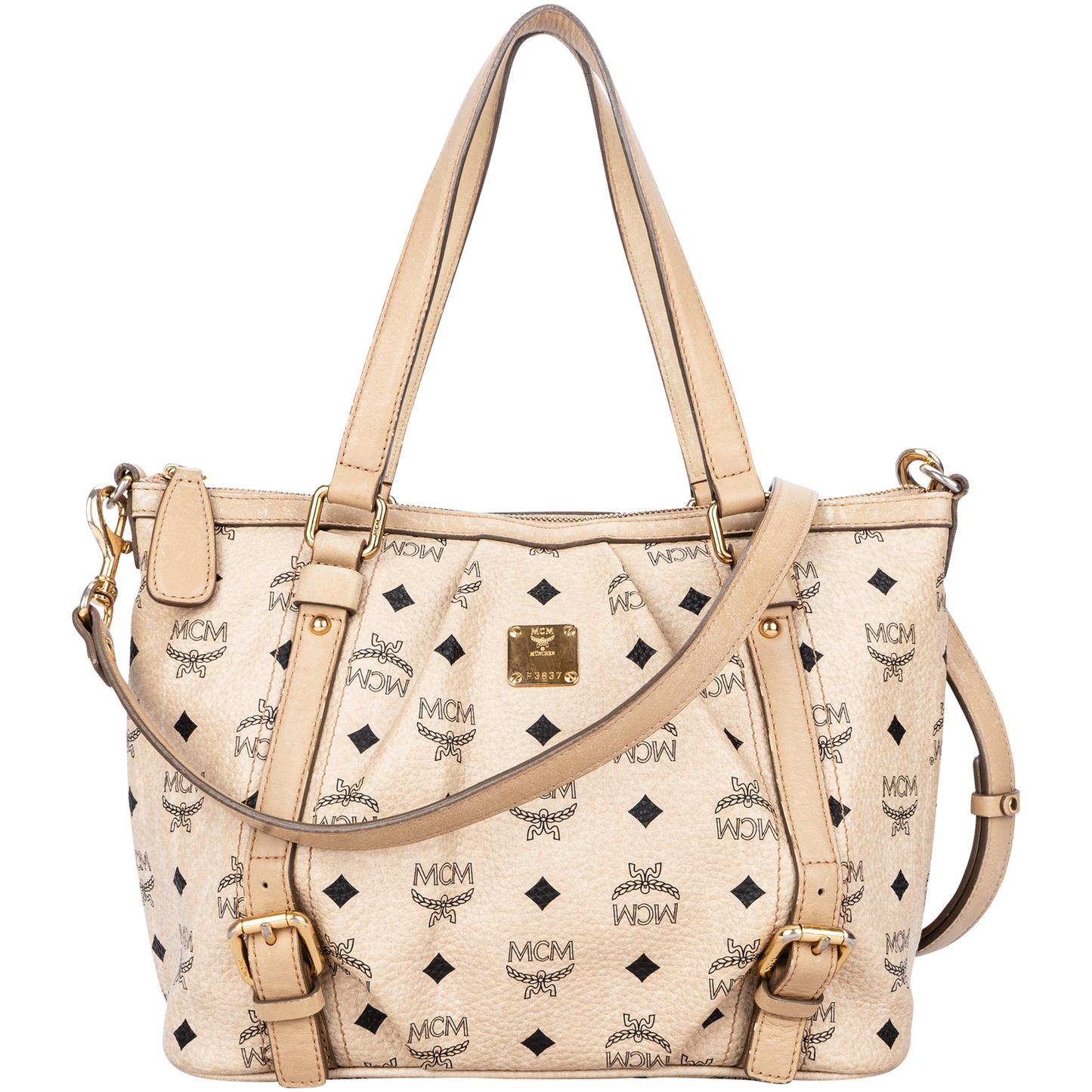 MCM Monogram Visetos Satchel Tote Shoulder Bag