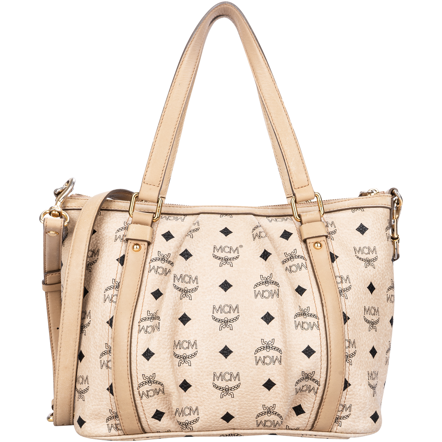 MCM Monogram Visetos Satchel Tote Shoulder Bag