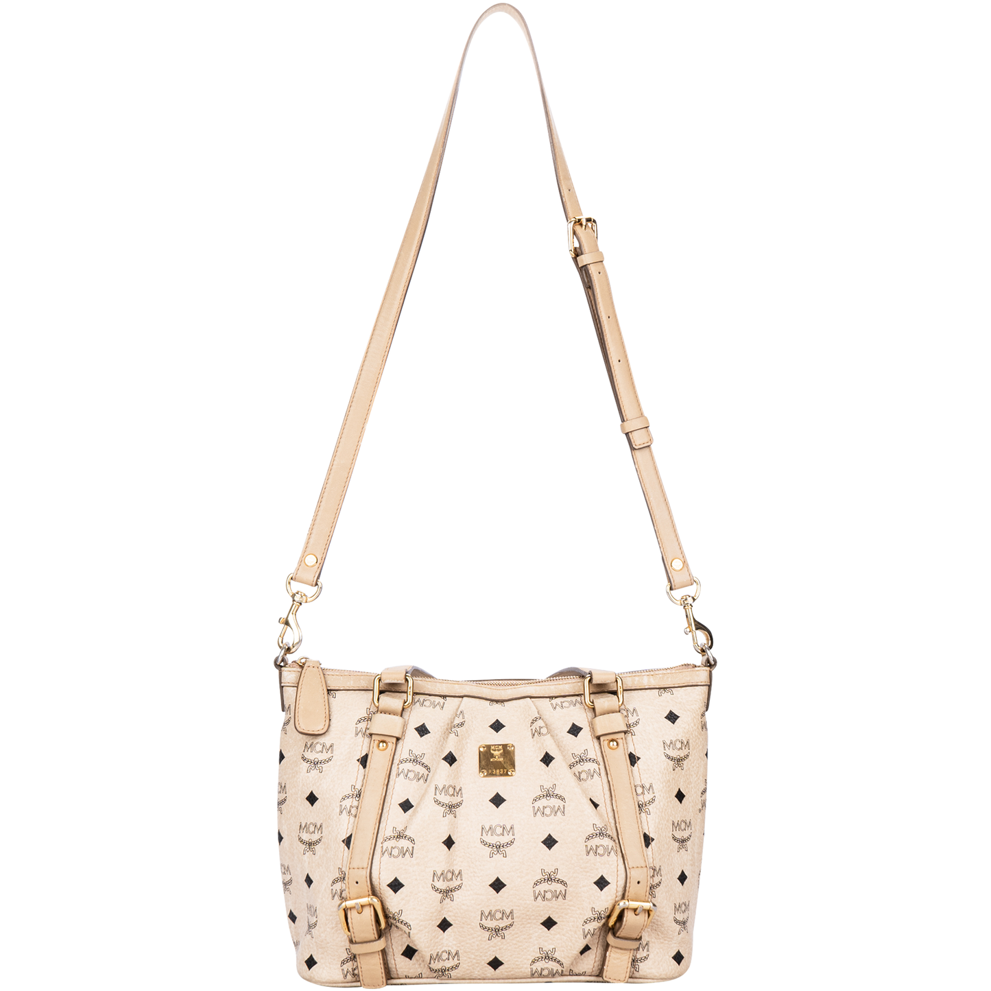 MCM Monogram Visetos Satchel Tote Shoulder Bag