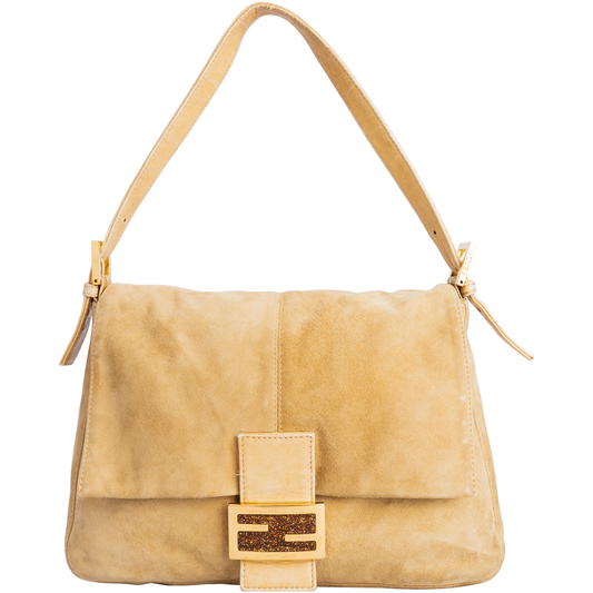 Fendi Suede Mamma Baguette Shoulder Bag