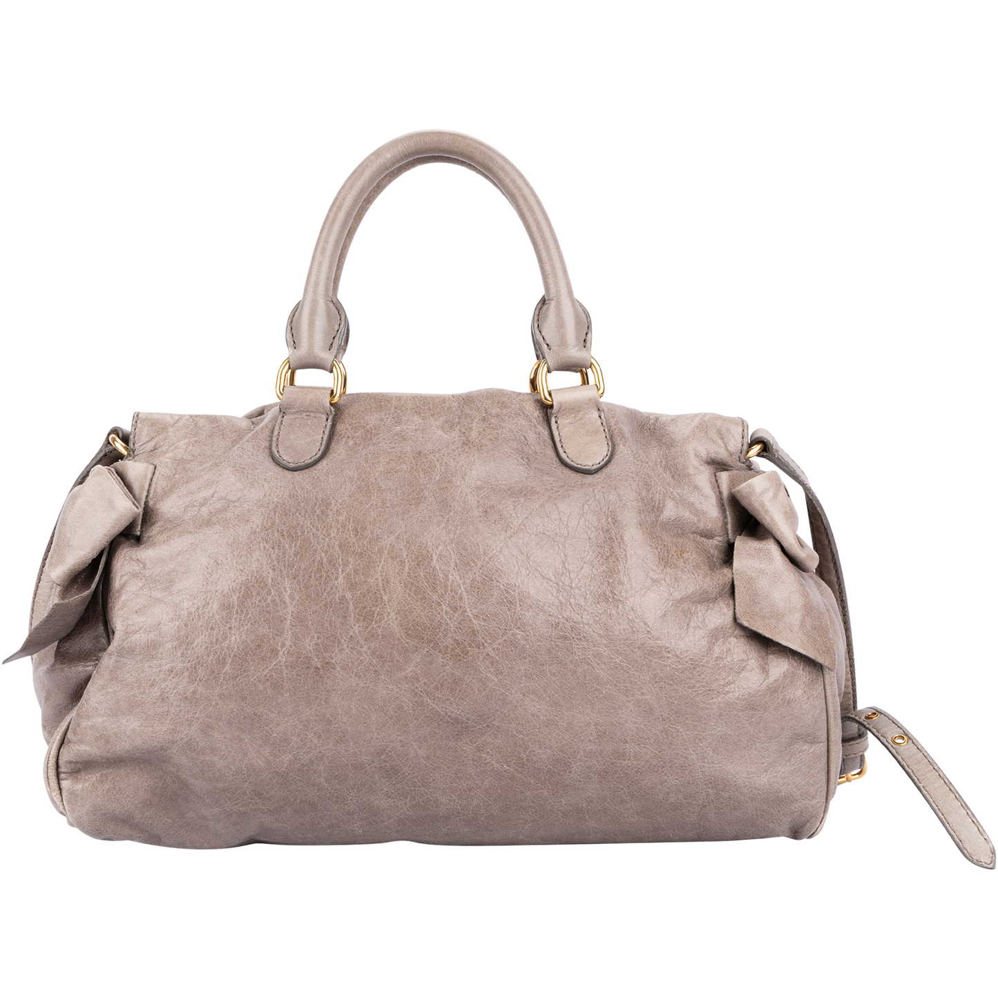 Miu Miu Taupe Leather City Handbag