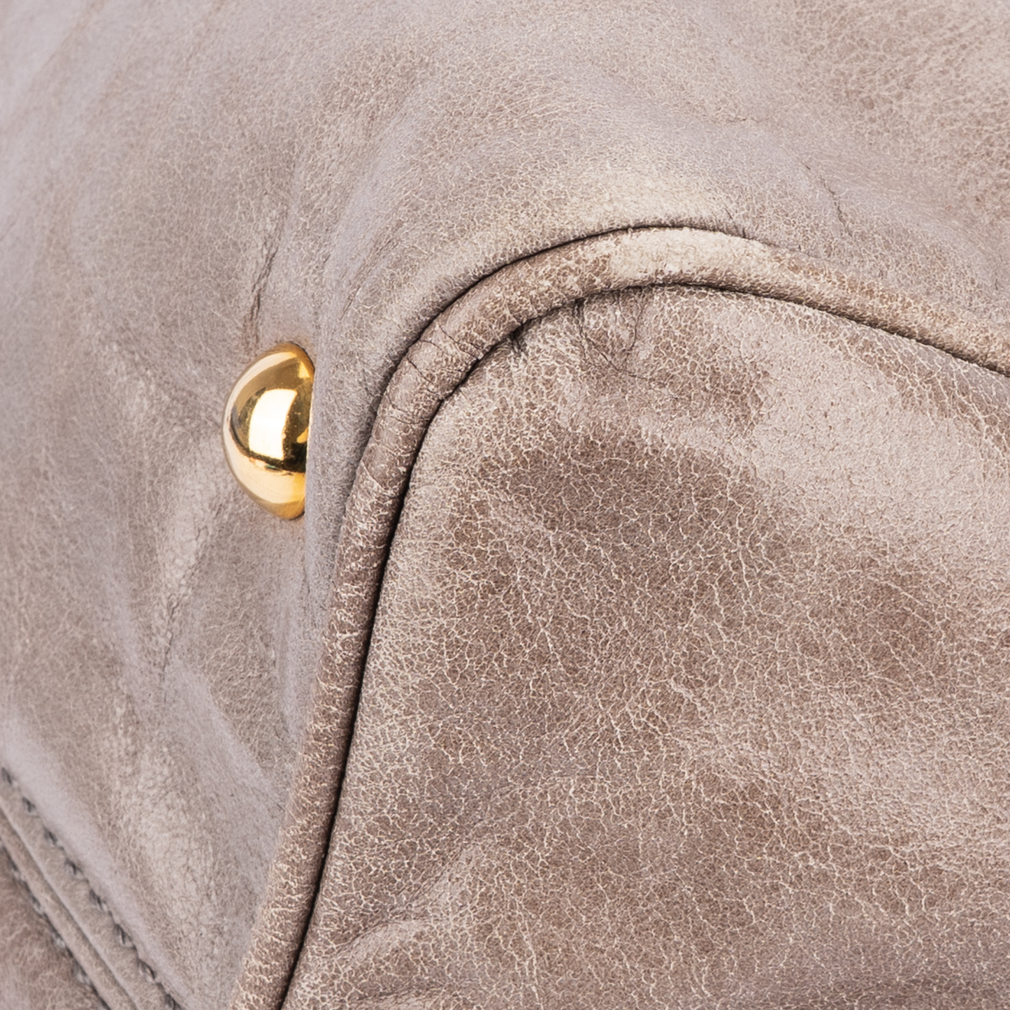 Miu Miu Taupe Leather City Handbag