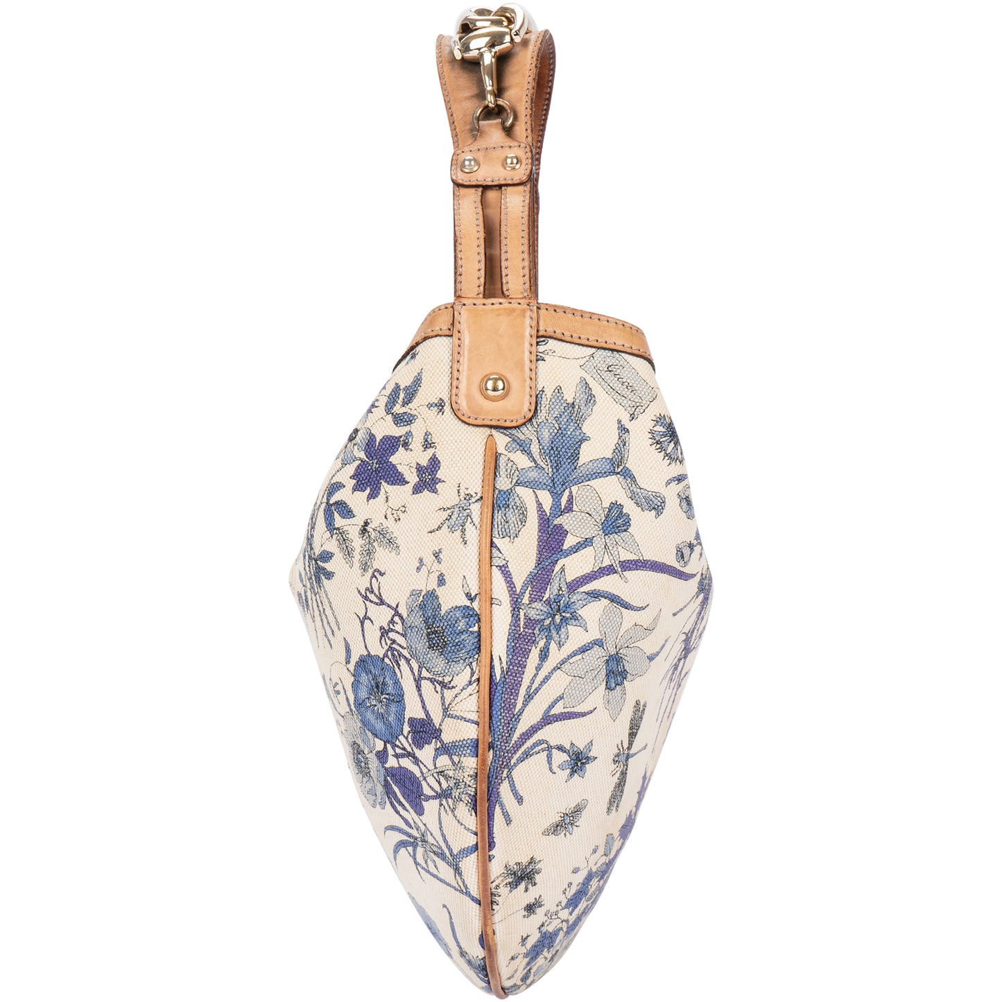 Gucci GG Monogram Blue Floral Hobo Bag