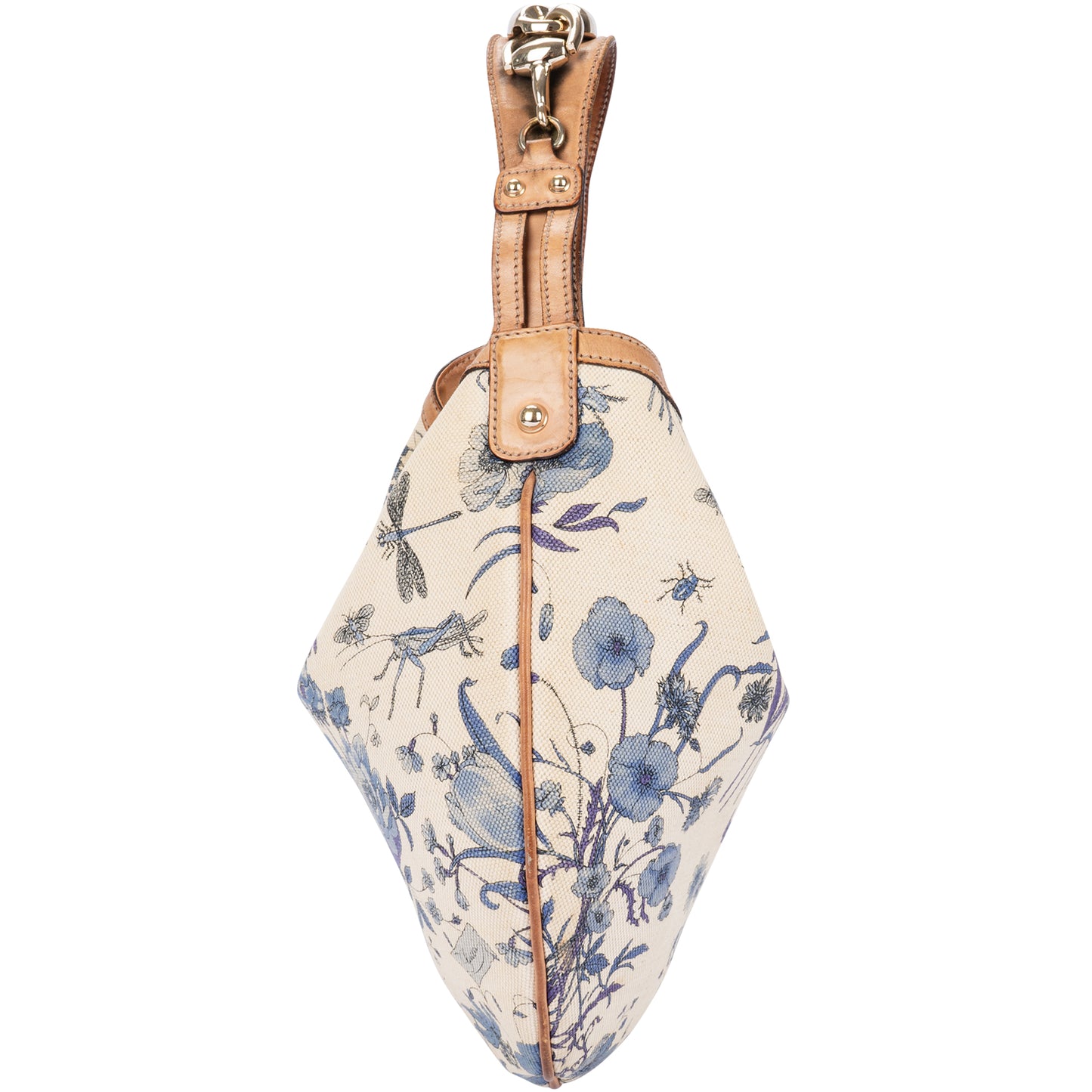 Gucci GG Monogram Blue Floral Hobo Bag