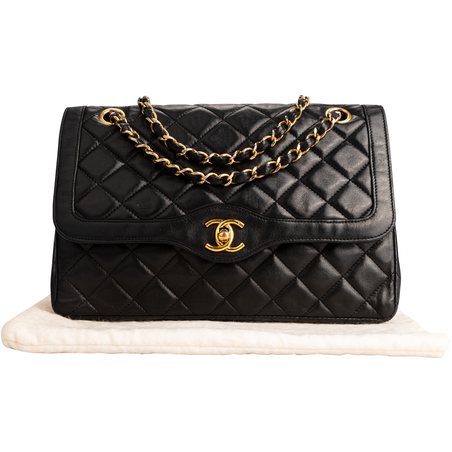 Chanel Quilted Lambskin 24K Gold Double Flap Bag