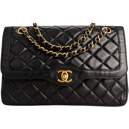 Chanel Quilted Lambskin 24K Gold Double Flap Bag