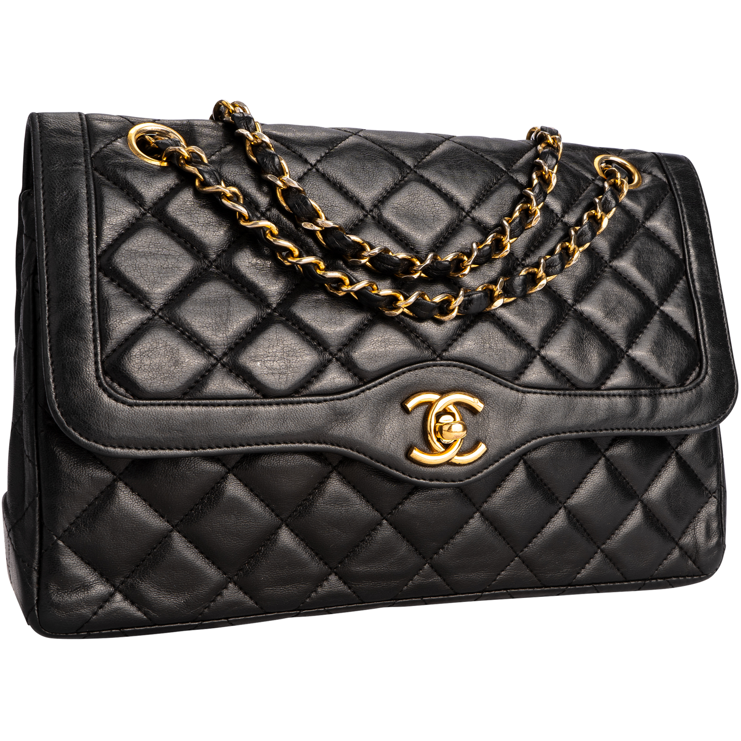 Chanel Quilted Lambskin 24K Gold Double Flap Bag