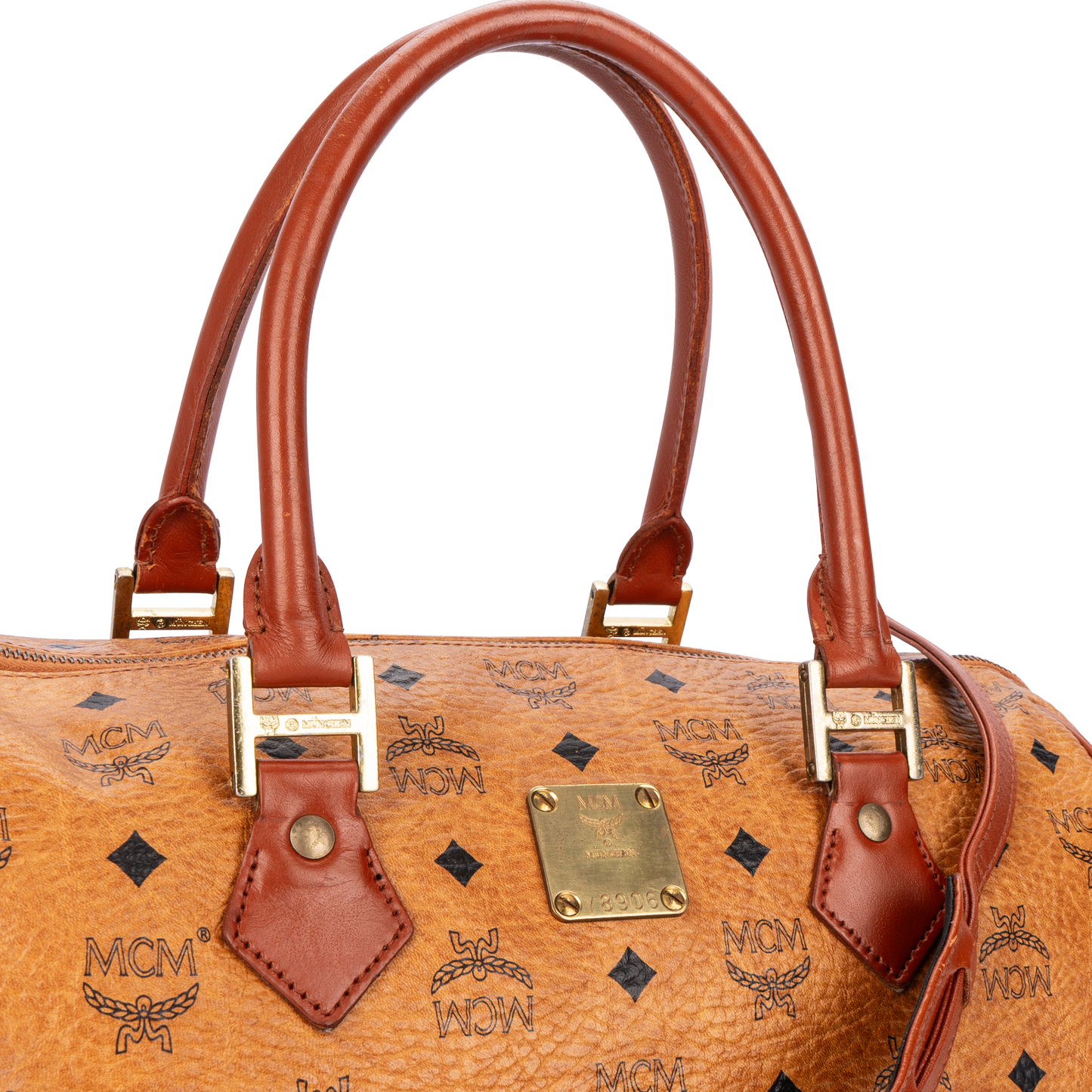 MCM Monogram Visetos Boston 35 Handbag