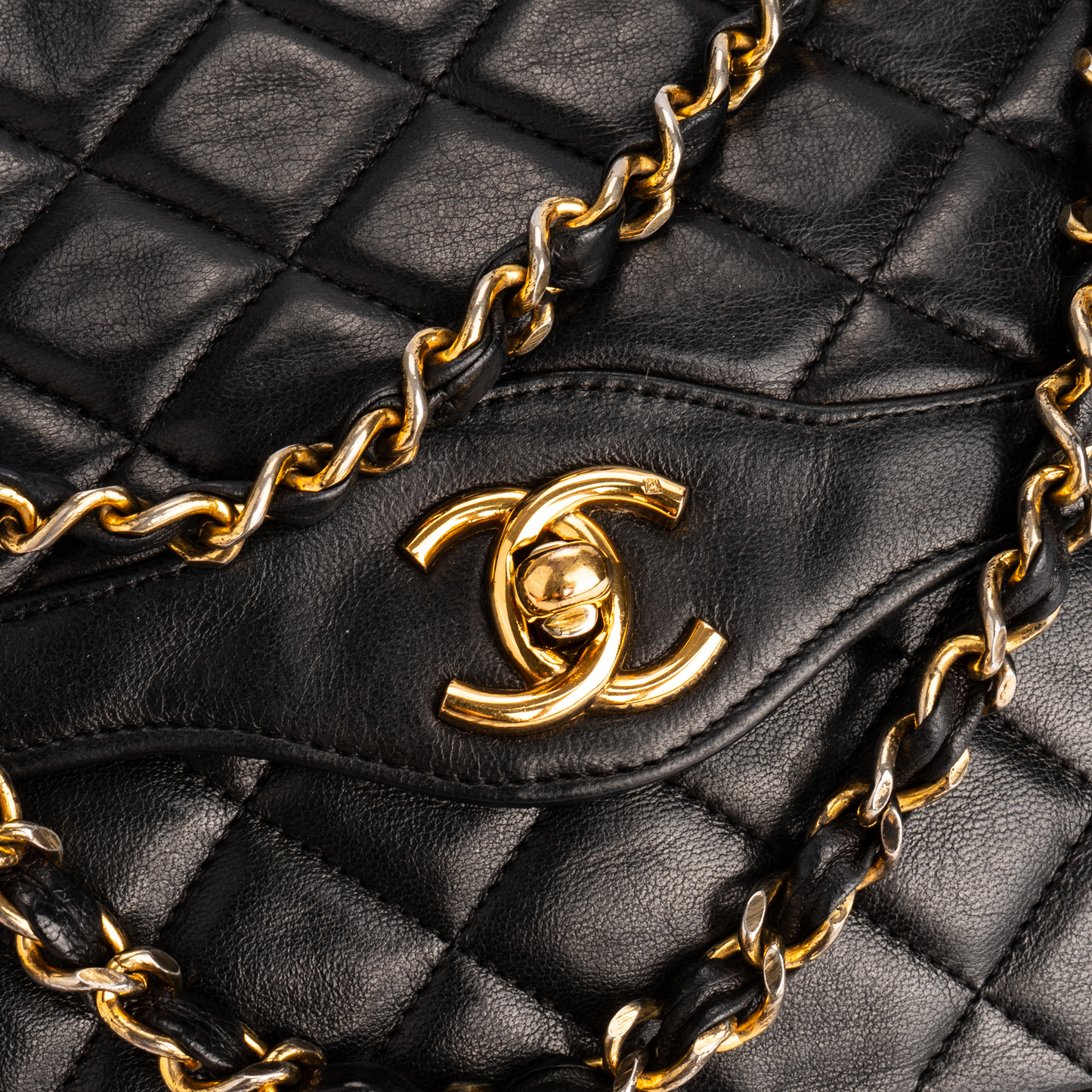 Chanel Quilted Lambskin 24K Gold Double Flap Bag