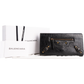 Balenciaga Black Lambskin Leather Zip Wallet