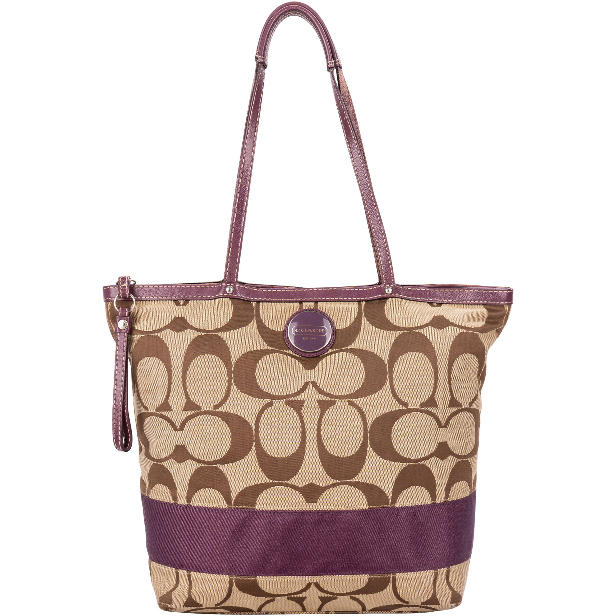 Coach Signature Stripe Monogram Shoulder Bag