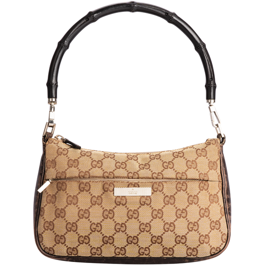 Gucci GG Monogram Bamboo Handbag