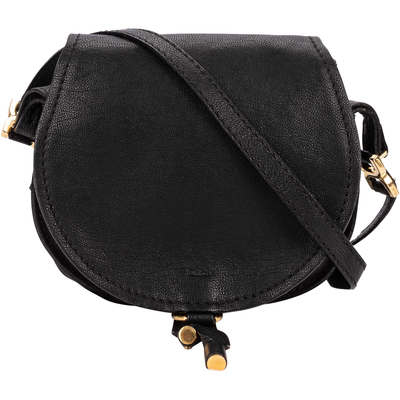 Chloé Black Calfskin Leather Mini Marcie Crossbody Bag