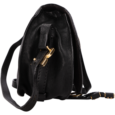 Chloé Black Calfskin Leather Mini Marcie Crossbody Bag