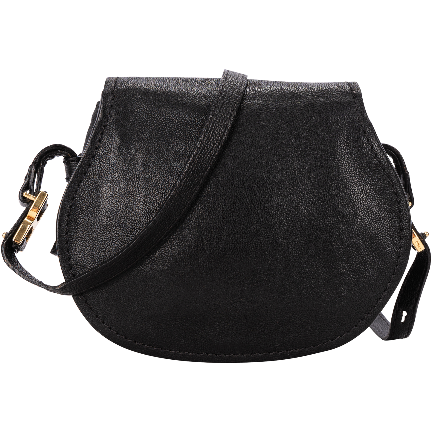Chloé Black Calfskin Leather Mini Marcie Crossbody Bag