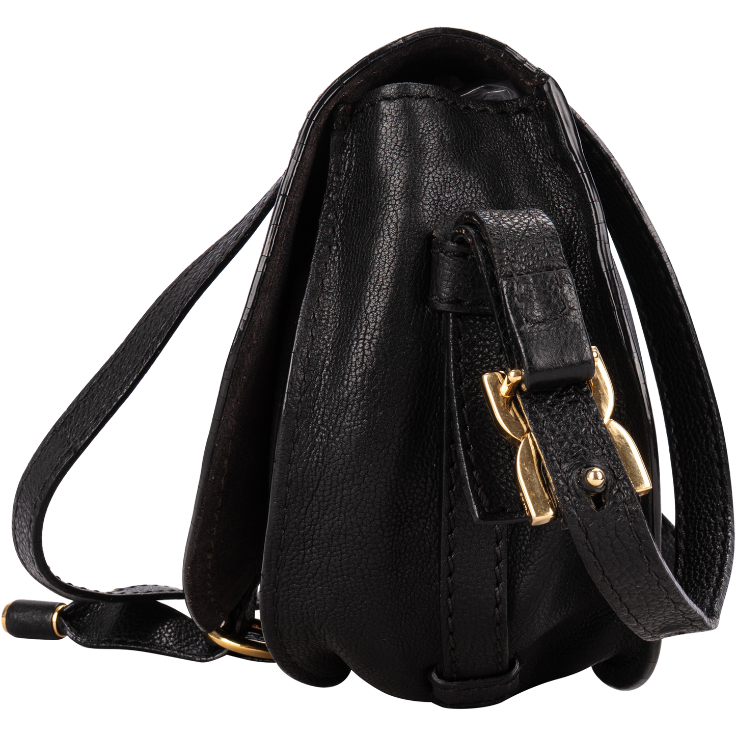 Chloé Black Calfskin Leather Mini Marcie Crossbody Bag