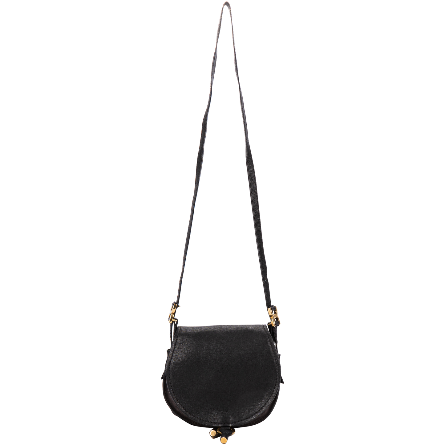 Chloé Black Calfskin Leather Mini Marcie Crossbody Bag