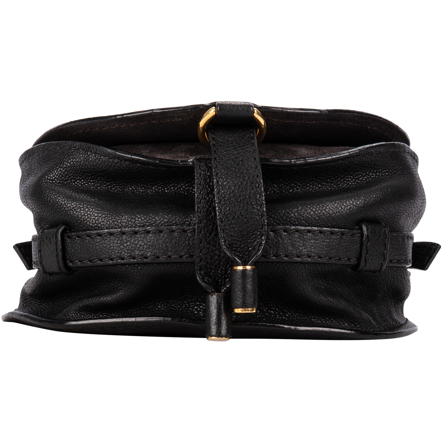 Chloé Black Calfskin Leather Mini Marcie Crossbody Bag