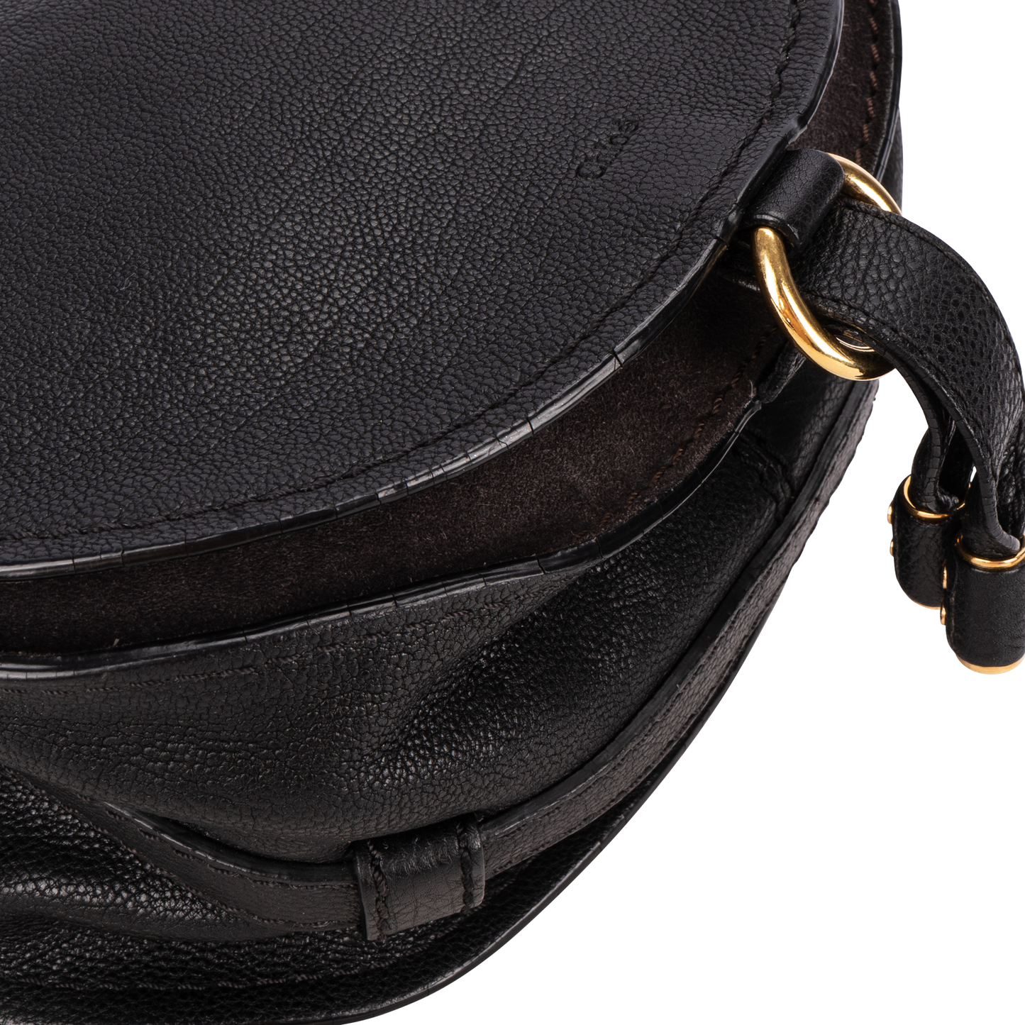 Chloé Black Calfskin Leather Mini Marcie Crossbody Bag