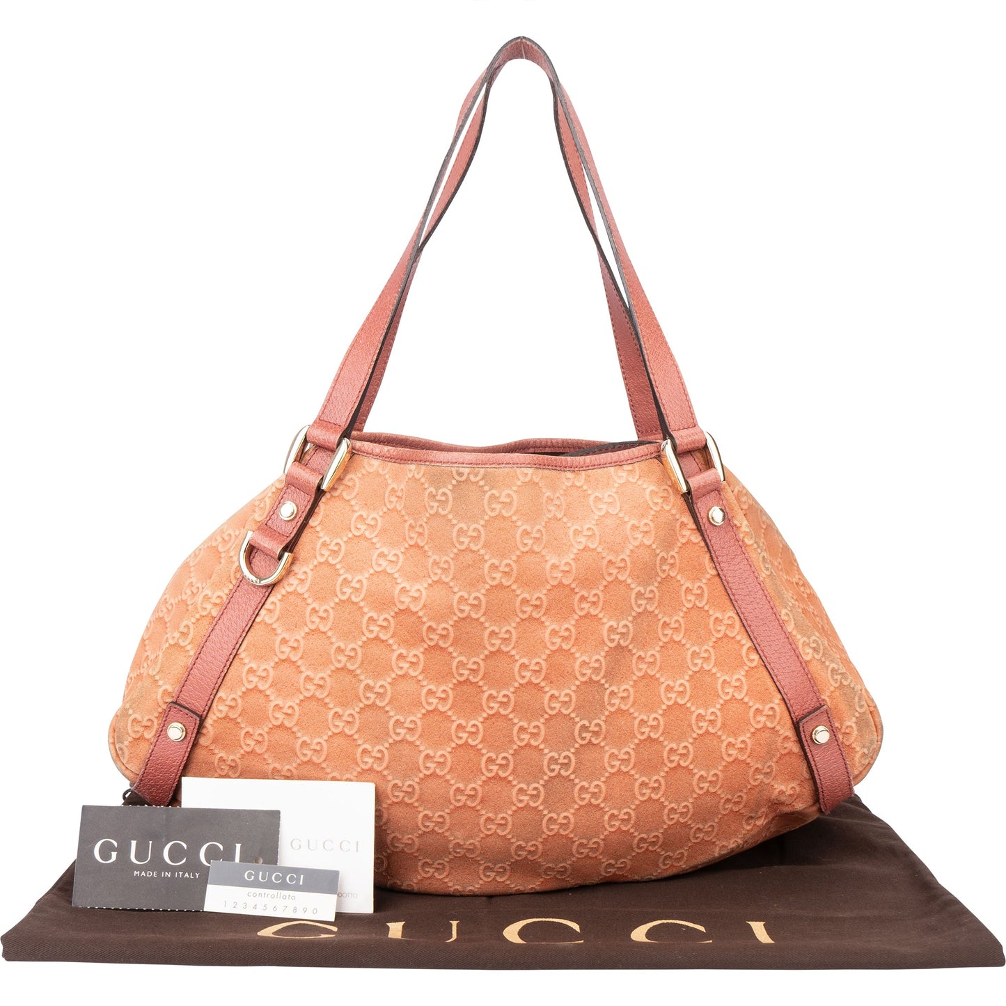 Gucci Suede Monogram Abbey 2006 Handbag