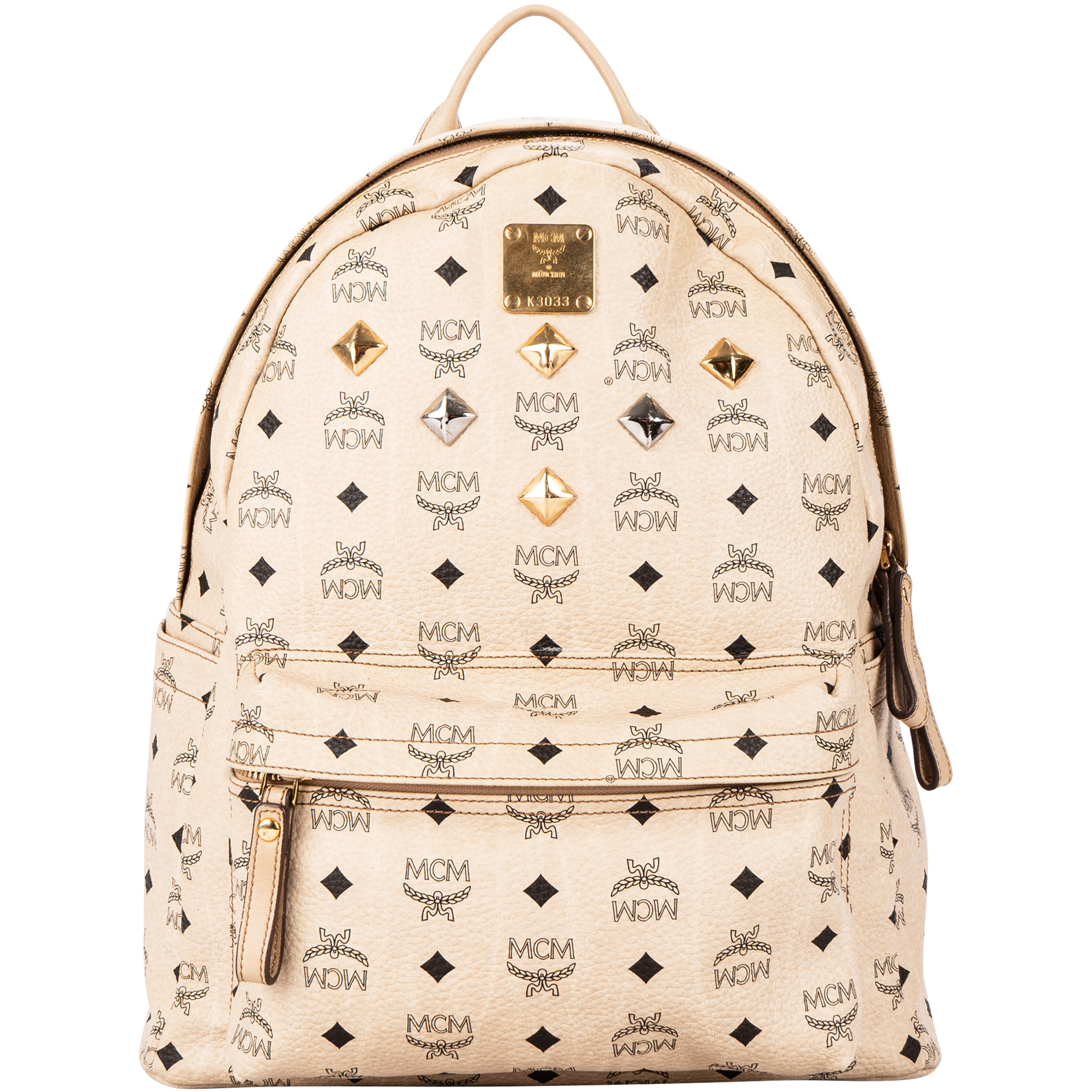 MCM Monogram Visetos Stark Side Studs Small Backpack